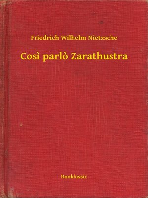 cover image of Cosi parlo Zarathustra